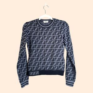 Fendi Logo Pattern Knit Sweater